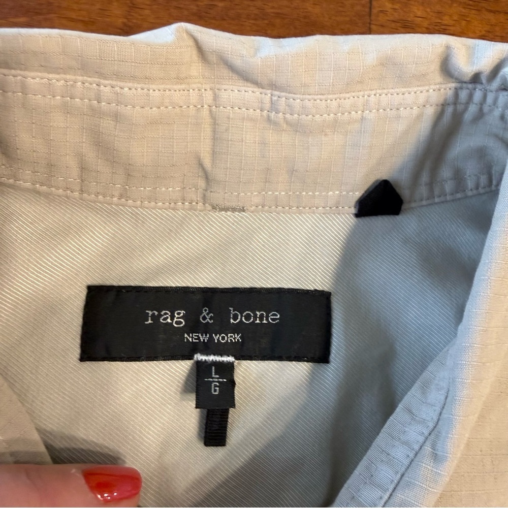 rag & bone Light Tan Casual Button-Down Shirt size large - Picture 3 of 9